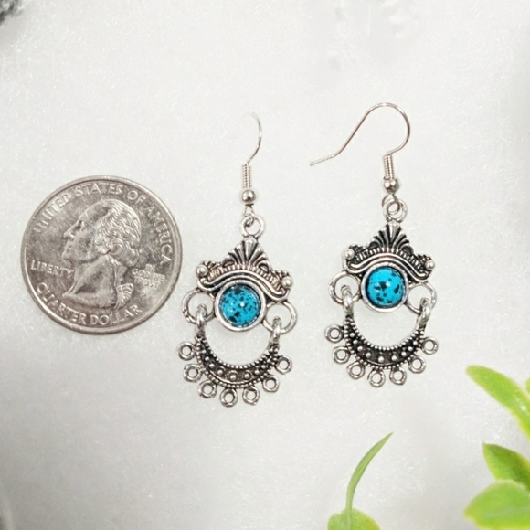 ONLY TODAY $8 EARRINGS | Blue Natural stone dangle - Picture 4 of 4